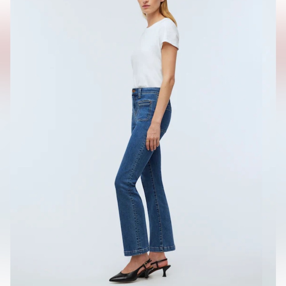 Madewell NWT❗️Midrise Kick Out Crop Denim Jeans - Picture 8 of 10